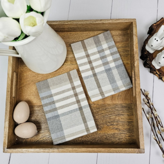 Zestaw serwetek checked beige