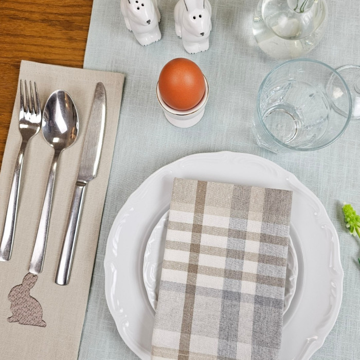 Zestaw serwetek checked beige
