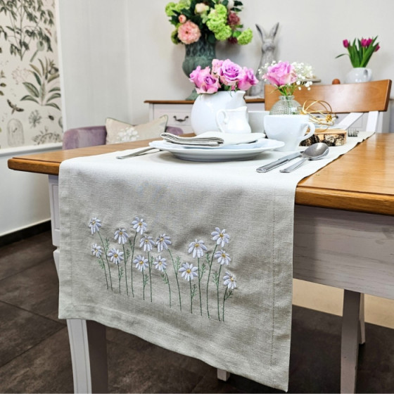 Bieżnik beige daisies