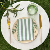 Zestaw serwetek green stripes
