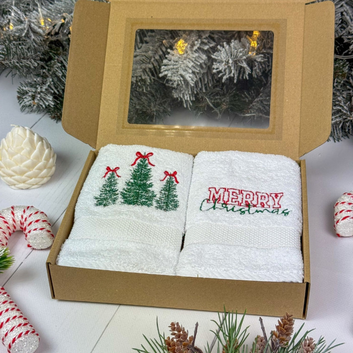 Zestaw ręczniczków christmas trees