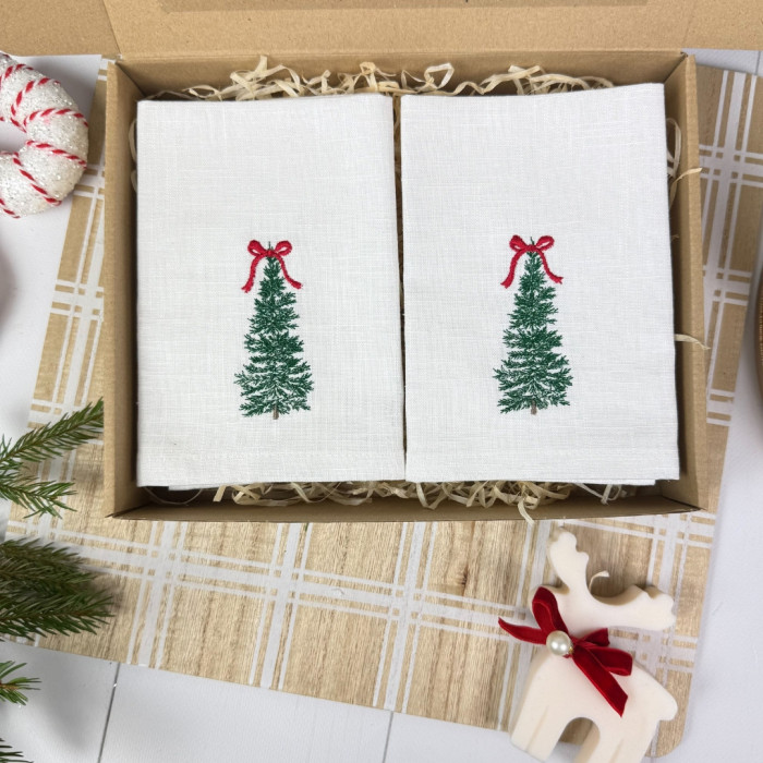 Zestaw serwetek xmas trees white
