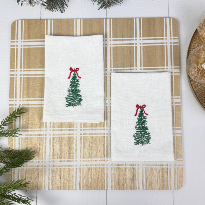 Zestaw serwetek xmas trees white