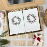 Zestaw serwetek xmas wreath white