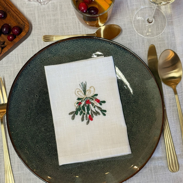 Zestaw serwetek xmas mistletoe white