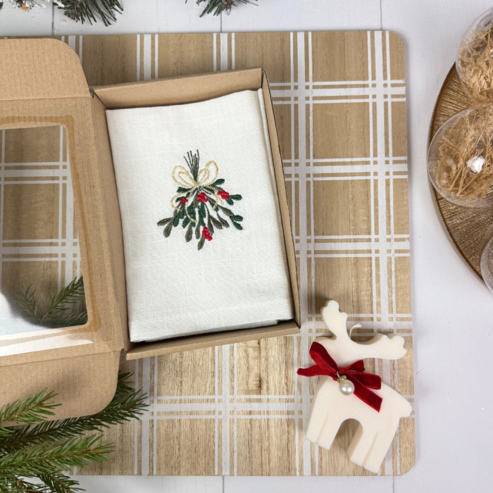 Zestaw serwetek xmas mistletoe white