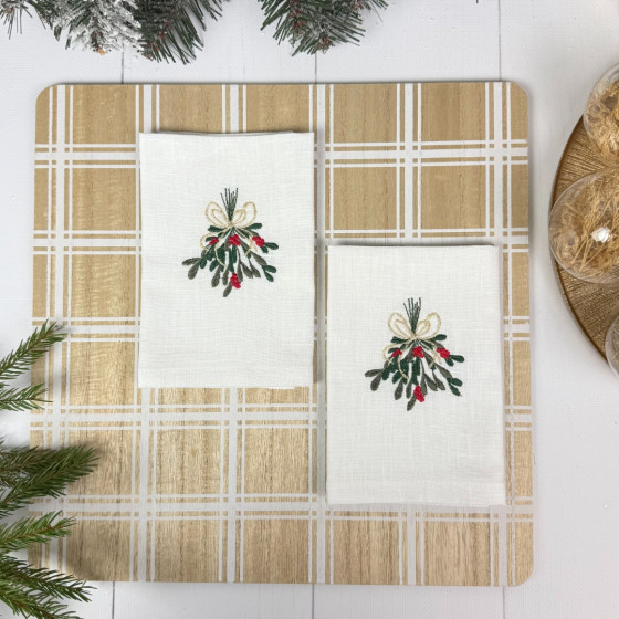 Zestaw serwetek xmas mistletoe white